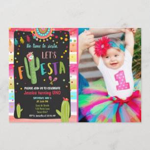 Invitation Cactus mexicain 1er Fête Anniversaire