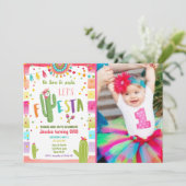 Invitation Cactus mexicain 1er Fête Anniversaire (Debout devant)