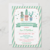 Invitation Cactus Mint Green Cacti Couples (Devant)