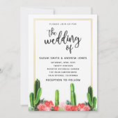 Invitation Cactus moderne, Mariage Succulent et Floral (Devant)