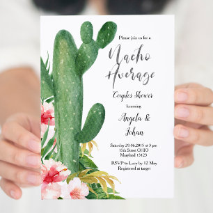 Invitation Cactus Nacho Moyenne Couples Douche