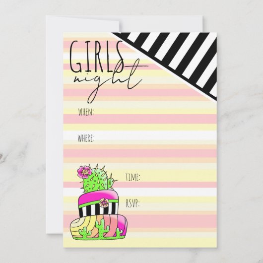 Invitation Cactus Néon (Dos)