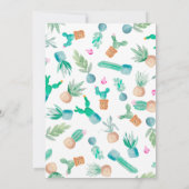 Invitation Cactus parties scintillant or aquarelle douche par (Dos)