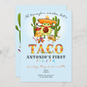 Invitation Cactus Pas De Temps Pour Siesta Premier Fiesta 1Er (Devant / Derrière)