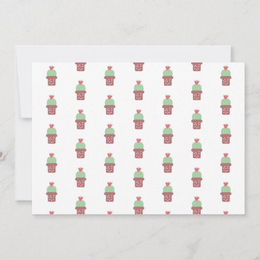 Invitation Cactus Poted Cactus Fête de Ménage Moderne (Dos)