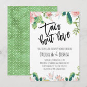 Invitation Cactus Rose Fête de Couple 'bout Amour (Devant / Derrière)