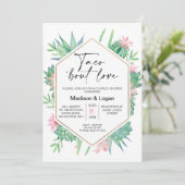 Invitation Cactus rose géométrique Taco Bout Love Fête des ma (Debout devant)