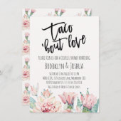 Invitation Cactus rose moderne Taco 'à propos Amour Couples D (Devant / Derrière)