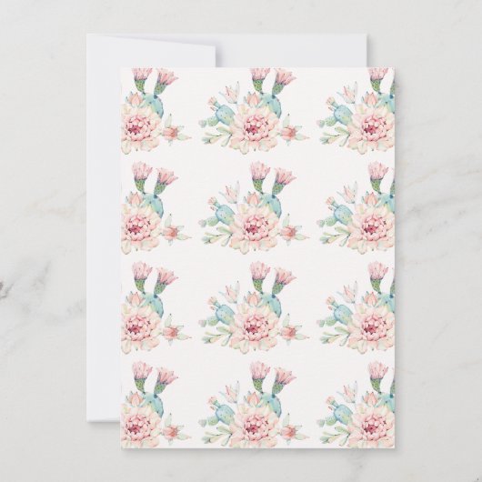 Invitation Cactus rose moderne Taco 'à propos Amour Couples D (Dos)