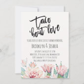 Invitation Cactus rose moderne Taco 'à propos Amour Couples D (Devant)