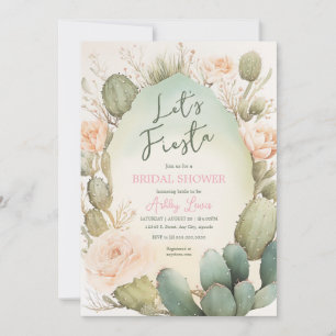 Invitation Cactus Rouge Pâle Bohème Végétal Désert