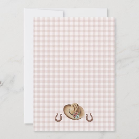 Invitation Cactus Rustique moderne Saddup Cheval Anniversaire (Dos)