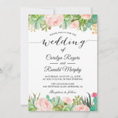 Invitation Cactus rustique Succulent Blush Green Floral Maria (Devant)
