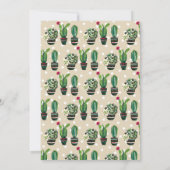 Invitation cactus, succulent, aquarelle, fiesta, anniversaire (Dos)