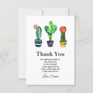 Invitation cactus, succulent, aquarelle, fiesta, merci
