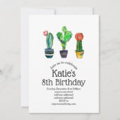 Invitation cactus, succulent, aquarelle, fiesta, mexicaine, (Devant)