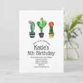 Invitation cactus, succulent, aquarelle, fiesta, mexicaine, (Debout devant)