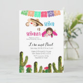 Invitation Cactus Succulent Baby Gender Reveveillez Invitatio (Debout devant)