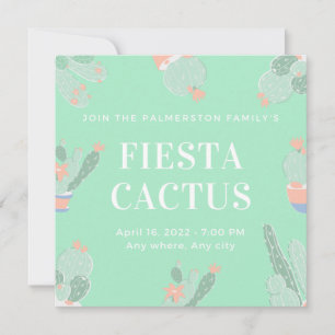 Invitation Cactus succulent de fête personnalisable modifiabl