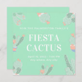 Invitation Cactus succulent de fiesta personnalisable modifia (Devant / Derrière)
