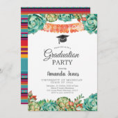Invitation Cactus Succulent Graduation Party (Devant / Derrière)