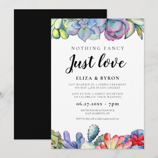 Invitation Cactus succulent Heureux toujours après la fête (Devant / Derrière)