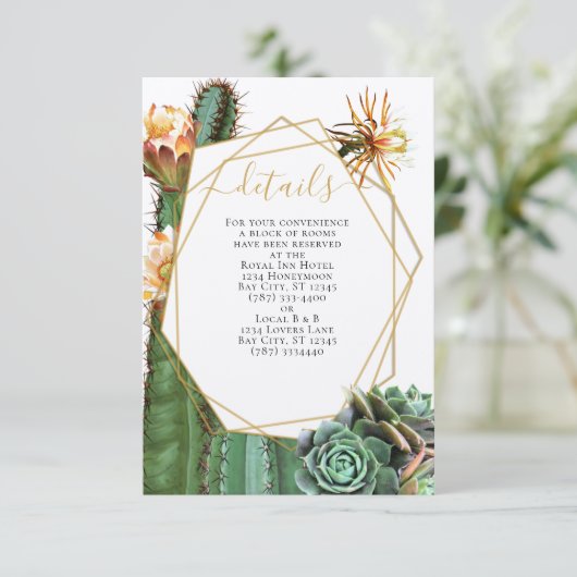 Invitation Cactus Succulent Mariage de verdure (Debout devant)