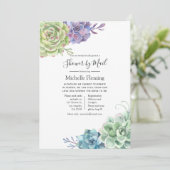 Invitation Cactus Succulent Mariée ou Baby shower par la post (Debout devant)