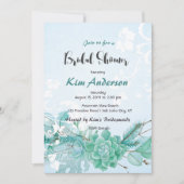 Invitation Cactus Succulent Romantique Couple nuptiale douche (Devant)