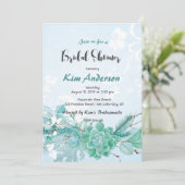 Invitation Cactus Succulent Romantique Couple nuptiale douche (Debout devant)