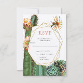 Invitation Cactus Succulent Verdure Mariage RSVP (Devant)