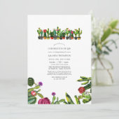 Invitation Cactus Succulents Célébration de la vie Photo (Debout devant)