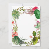 Invitation cactus, succulents de l'invitation à la douche nup (Dos)