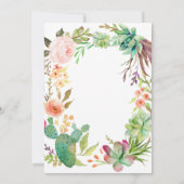 Invitation cactus, succulents d'invitation de Fête de la (Dos)