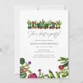 Invitation Cactus Succulents Fête Anniversaire (Devant)
