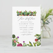 Invitation Cactus Succulents Fiesta Mariage (Debout devant)