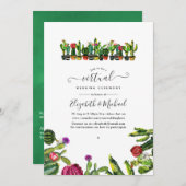 Invitation Cactus Succulents Fiesta Mariage virtuel en ligne (Devant / Derrière)