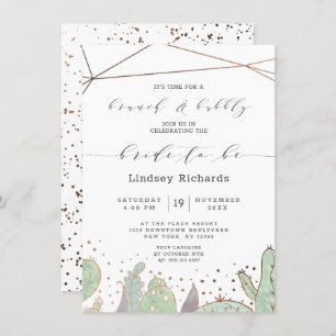 Invitation Cactus Succulents Terrarium Brunch & Bubbly Douche
