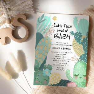 Invitation Cactus "Taco à propos d'un bébé" Baby shower en co