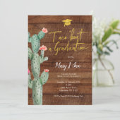 Invitation Cactus Taco à propos d'une fête de diplôme Invitat (Debout devant)