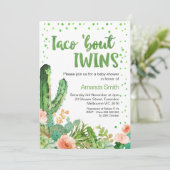 Invitation Cactus Taco 'Bout Twins Fiesta Baby shower (Debout devant)