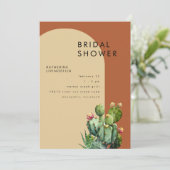 Invitation Cactus Terracotta Fête des mariées géométrique II (Debout devant)