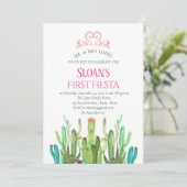 Invitation Cactus Tiara Première Fiesta Rose Anniversaire mod (Debout devant)