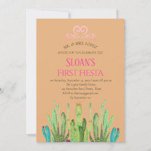 Invitation Cactus Tiara Première Fiesta Rose Anniversaire mod