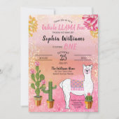 Invitation Cactus | Toute Llama Fun Girl 1er Anniversaire fêt (Devant)