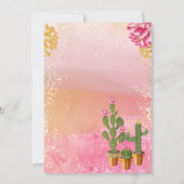 Invitation Cactus | Toute Llama Fun Girl 1er Anniversaire fêt (Dos)