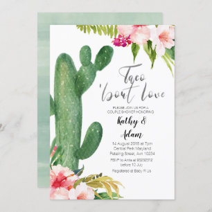 Invitation Cactus Tropical Taco sur la DOUCHE COUPLES D'AMOUR