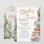 Invitation Cactus Voyager Mlle à Mme Fête des mariées (Devant / Derrière)