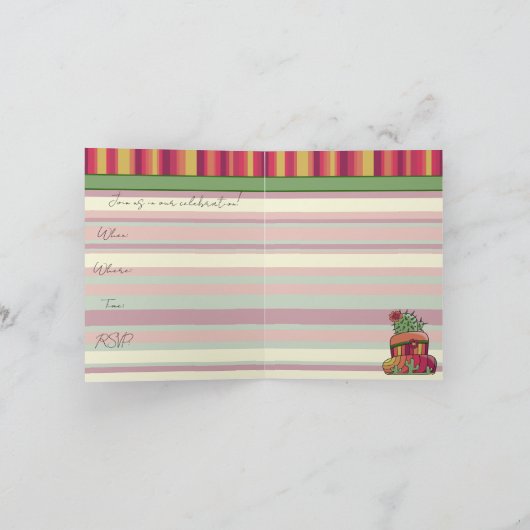 Invitation Cactus Wedding Cake (Intérieur)