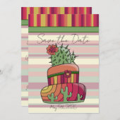 Invitation Cactus Wedding Cake "Save the Date" (Devant / Derrière)